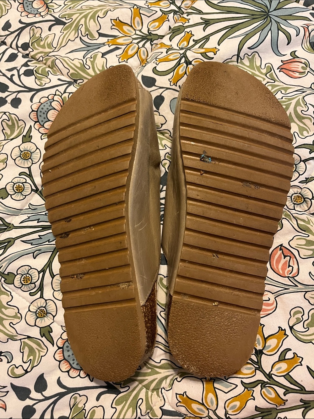 Taos Footwear Women's Taupe Leather Slide Sandals - Picture 5 of 5